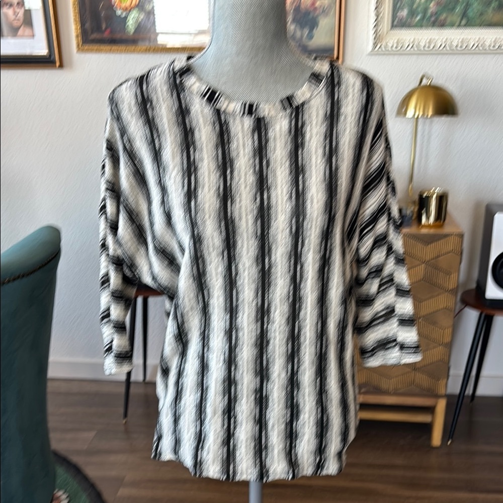 Striped Black and White Women's Top